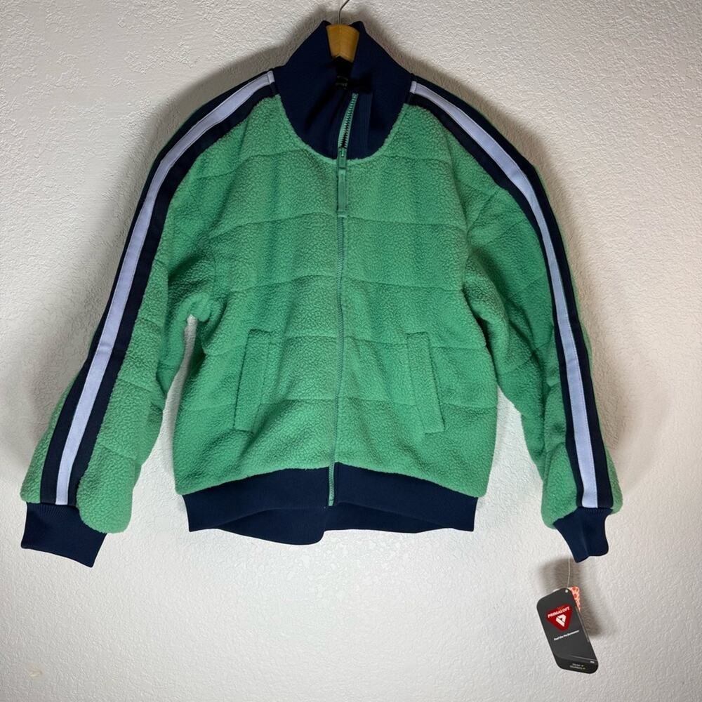 NWT Free People Movement Fleecy Sherpa Scrunchy Pippa Jacket Green Combo Medium